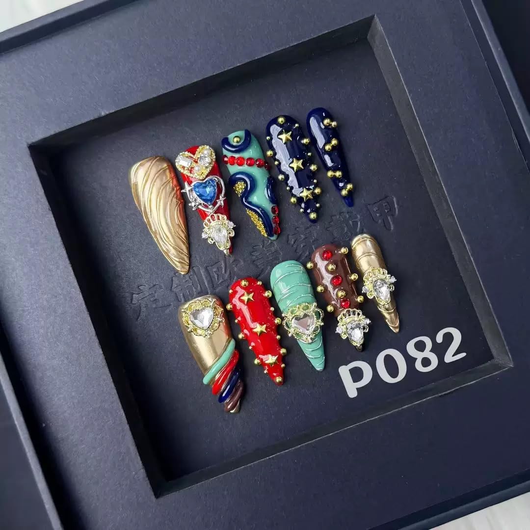 Sevgob 5D handmade nails with reusable jelly glue stickers