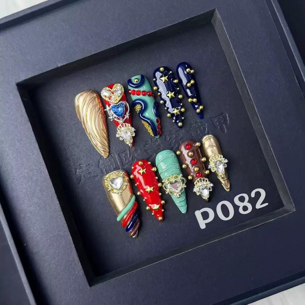 Sevgob 5D handmade nails with reusable jelly glue stickers