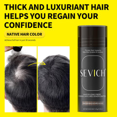 SEVICH Hair Fibers fiber adhesion closeup shows natural cling for fuller look.