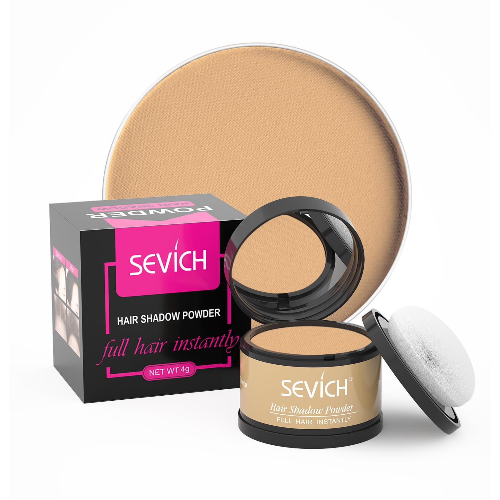 SEVICH Hairline Powder root coverage for blonde hair creates a natural blend.