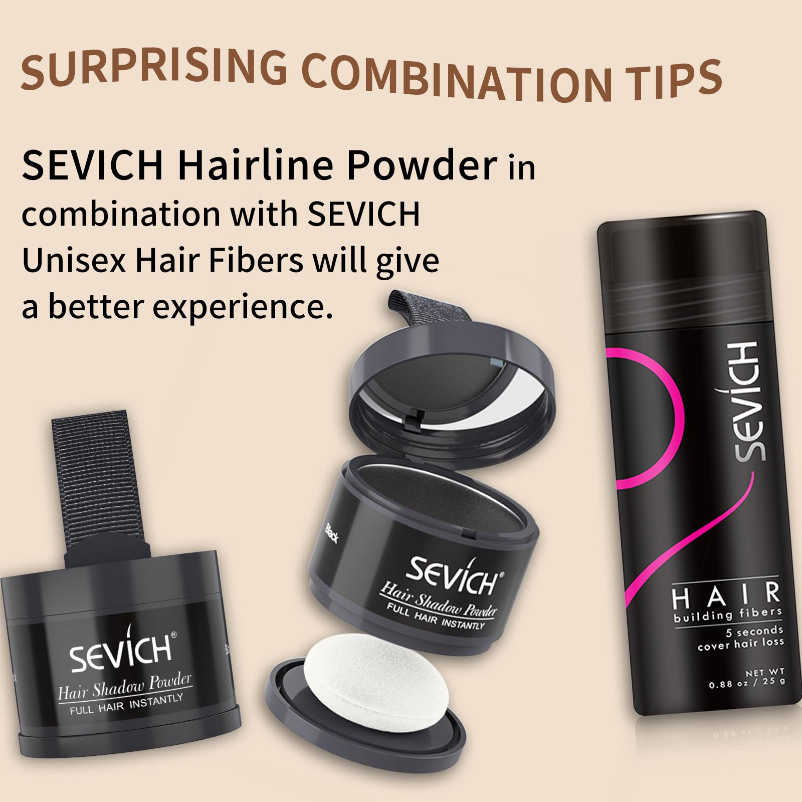 SEVICH Hairline Powder remains sweatproof during workouts.
