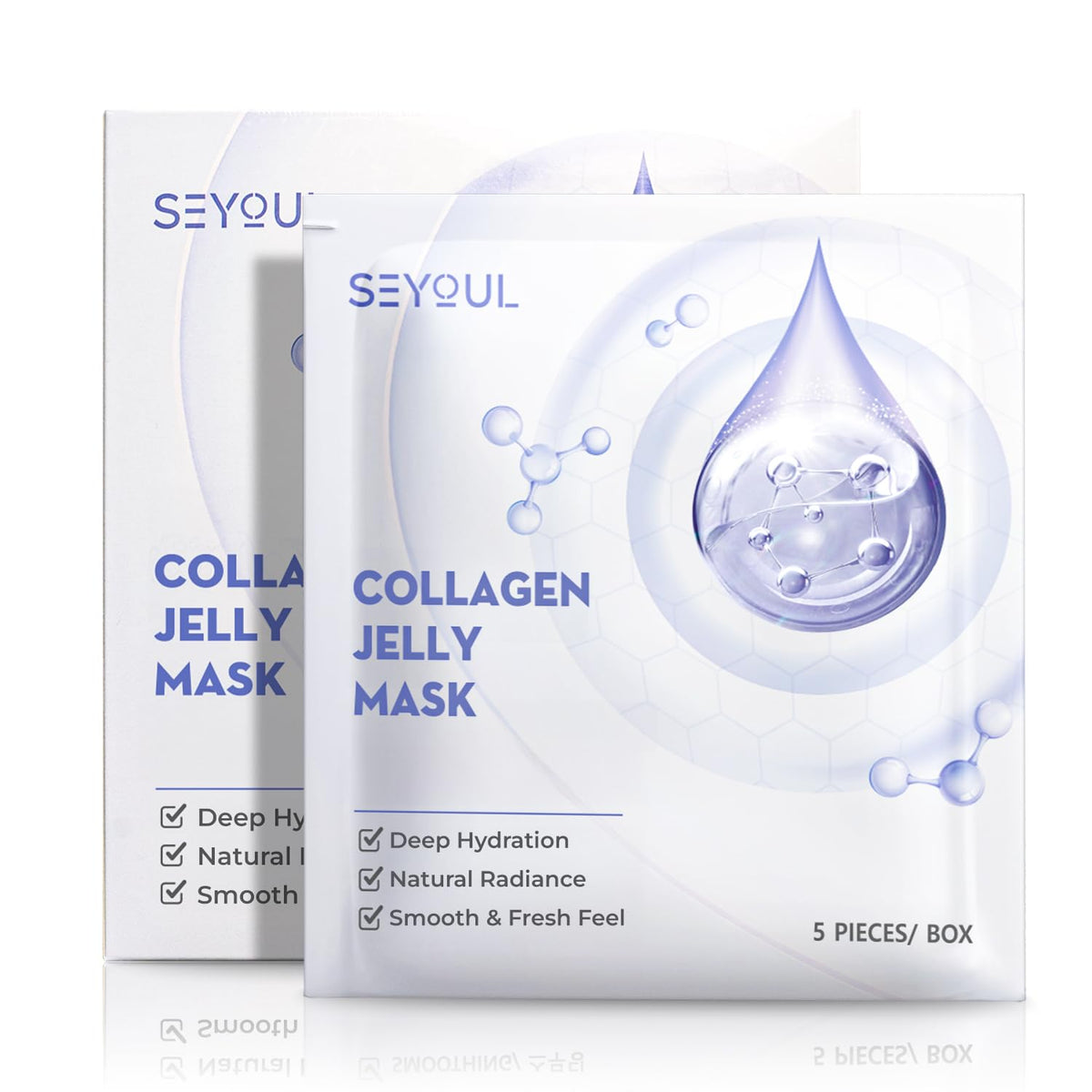 SEYOUL mascarilla de gel con colágeno 83% para hidratación profunda.
