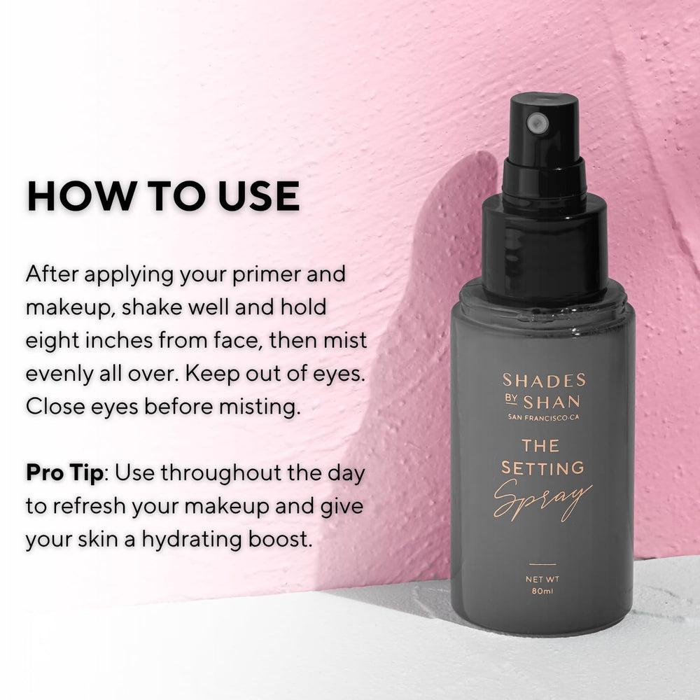 Shades by Shan fragrance-free formula protects sensitive skin while finishing makeup.