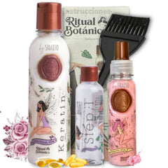 SHAEIO Ritual Botanico Keratin bottle close-up for glossy, frizz-free hair