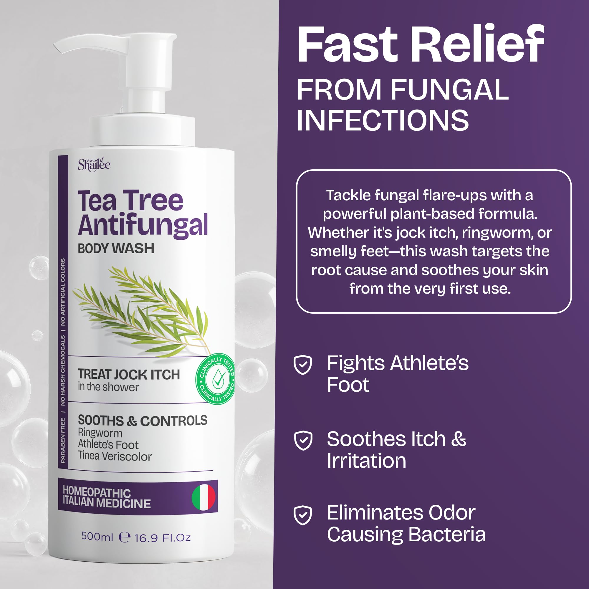 Recyclable Shailee bottle with clean spa-inspired setting