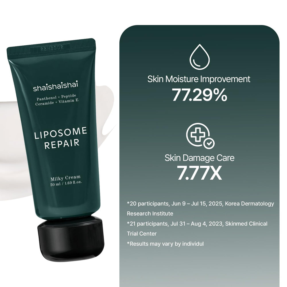 shaishaishai Liposome Repair Milky Cream ingredients featuring ceramide and panthenol