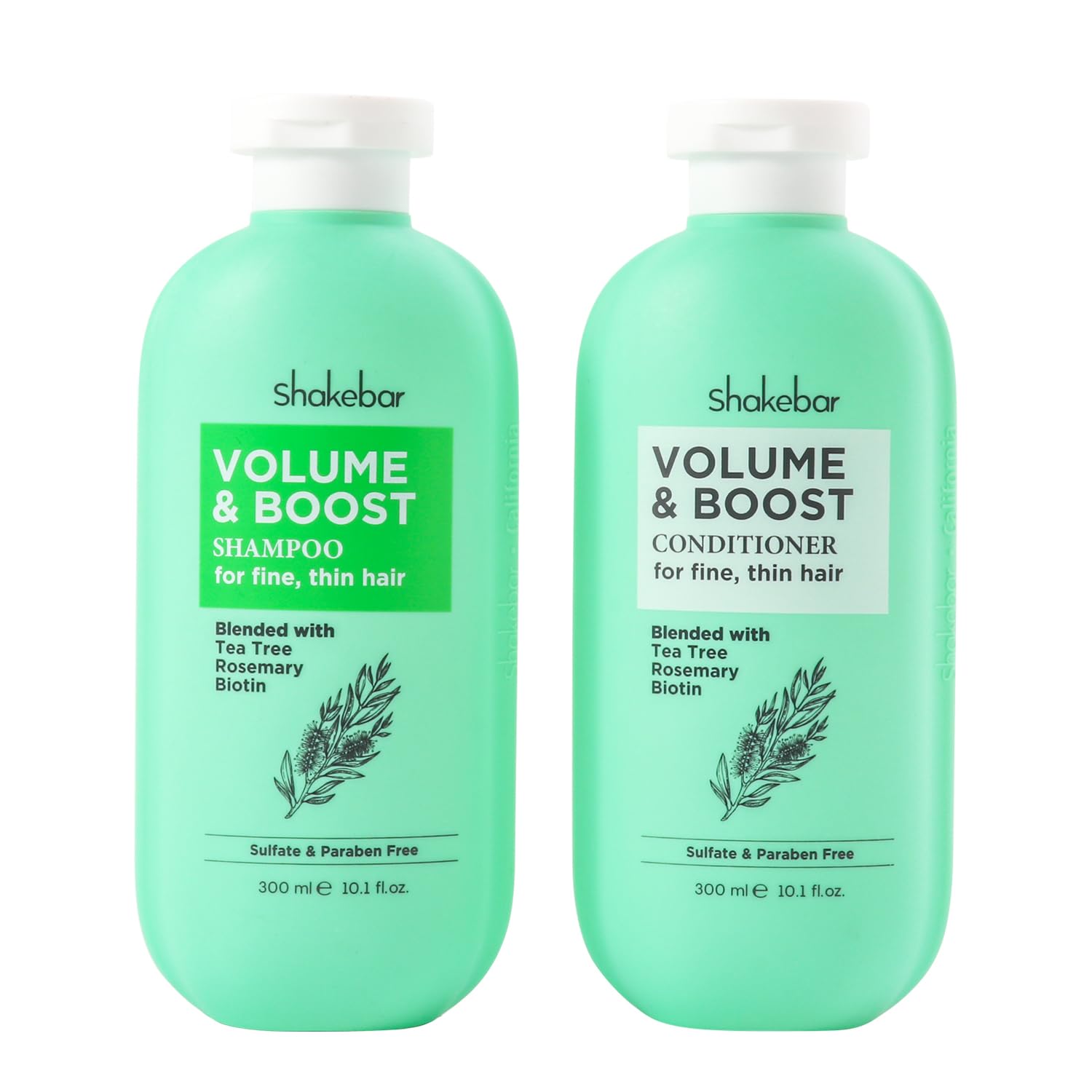 Shakebar Biotin Tea Tree Shampoo bottle for refreshed scalp and fuller hair