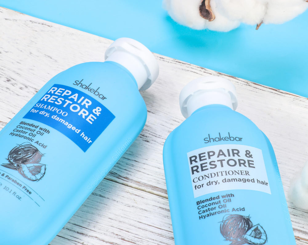 Shakebar Sulfate-free formula badge signals mild cleansing with no harsh residues.