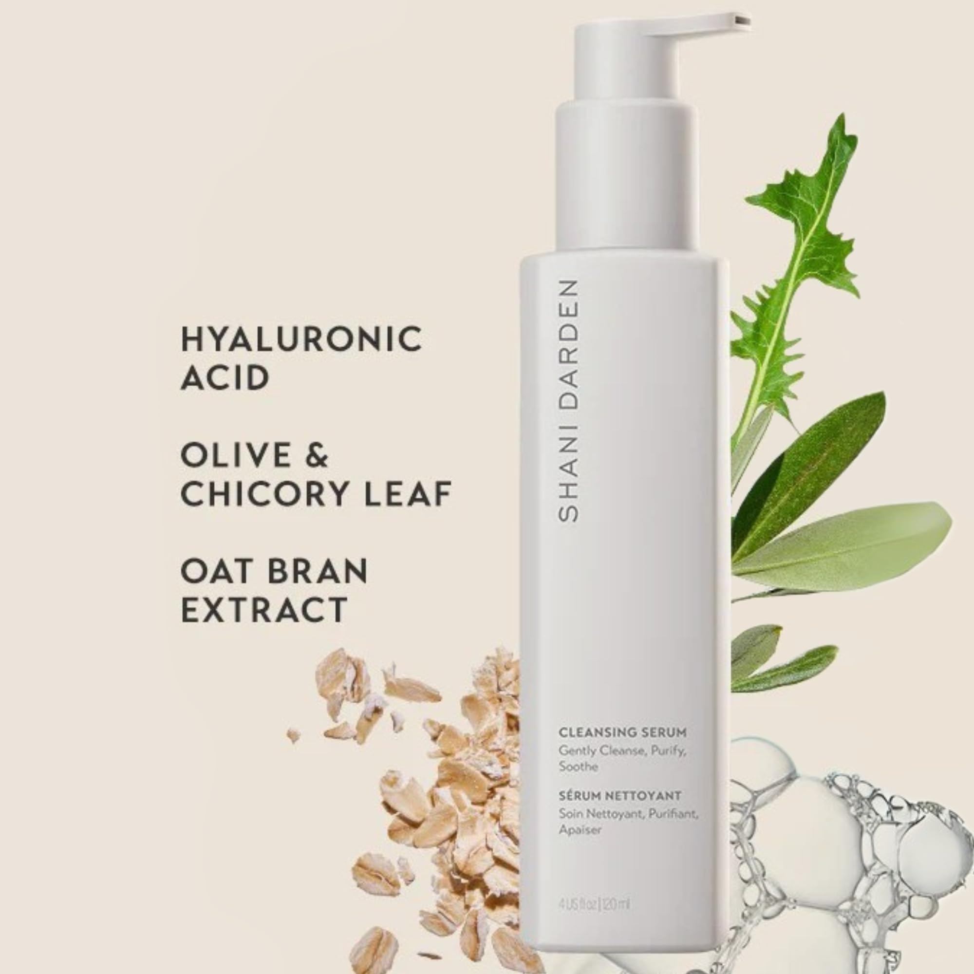 Application of SHANI DARDEN cleanser on the face during cleansing