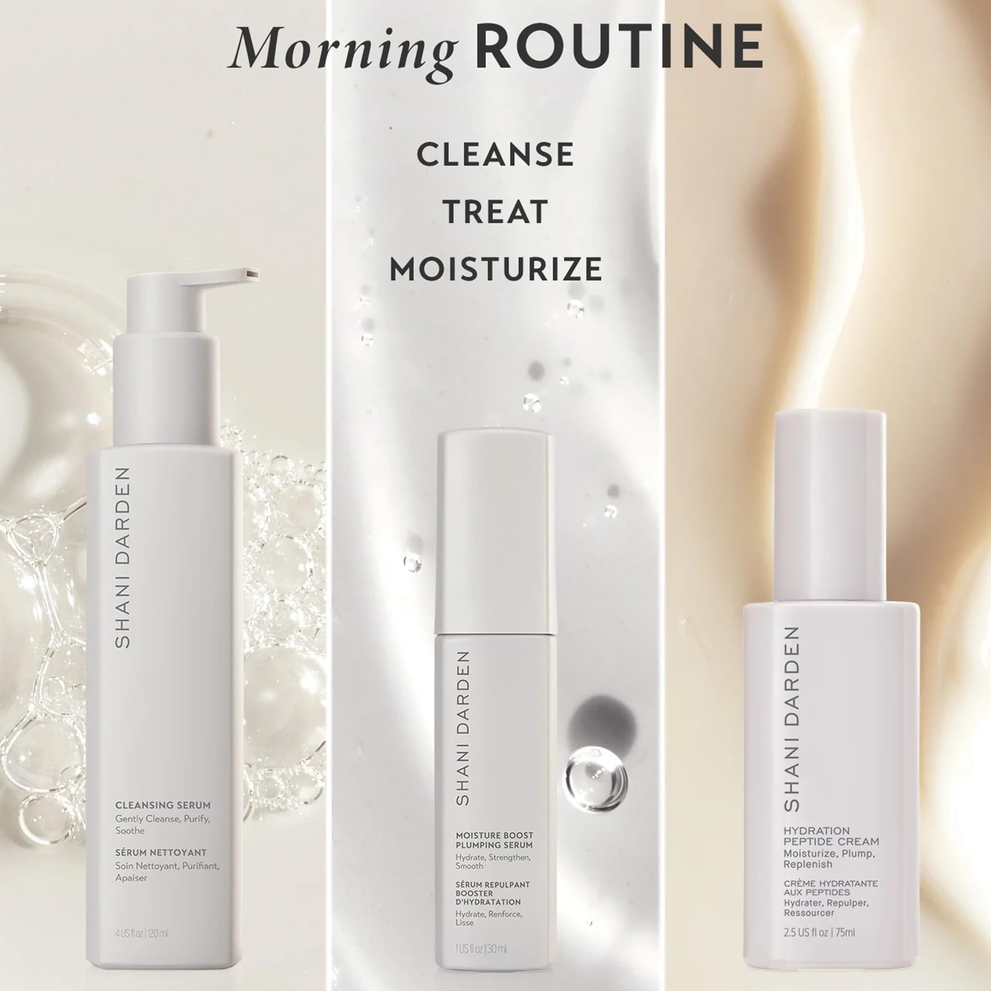 Massage action with SHANI DARDEN cleanser illustrating pore cleansing