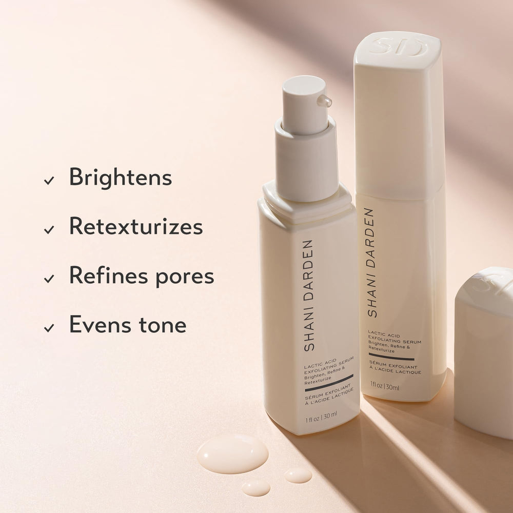 SHANI DARDEN Lactic Acid Serum dual exfoliants image highlights AHA and PHA action