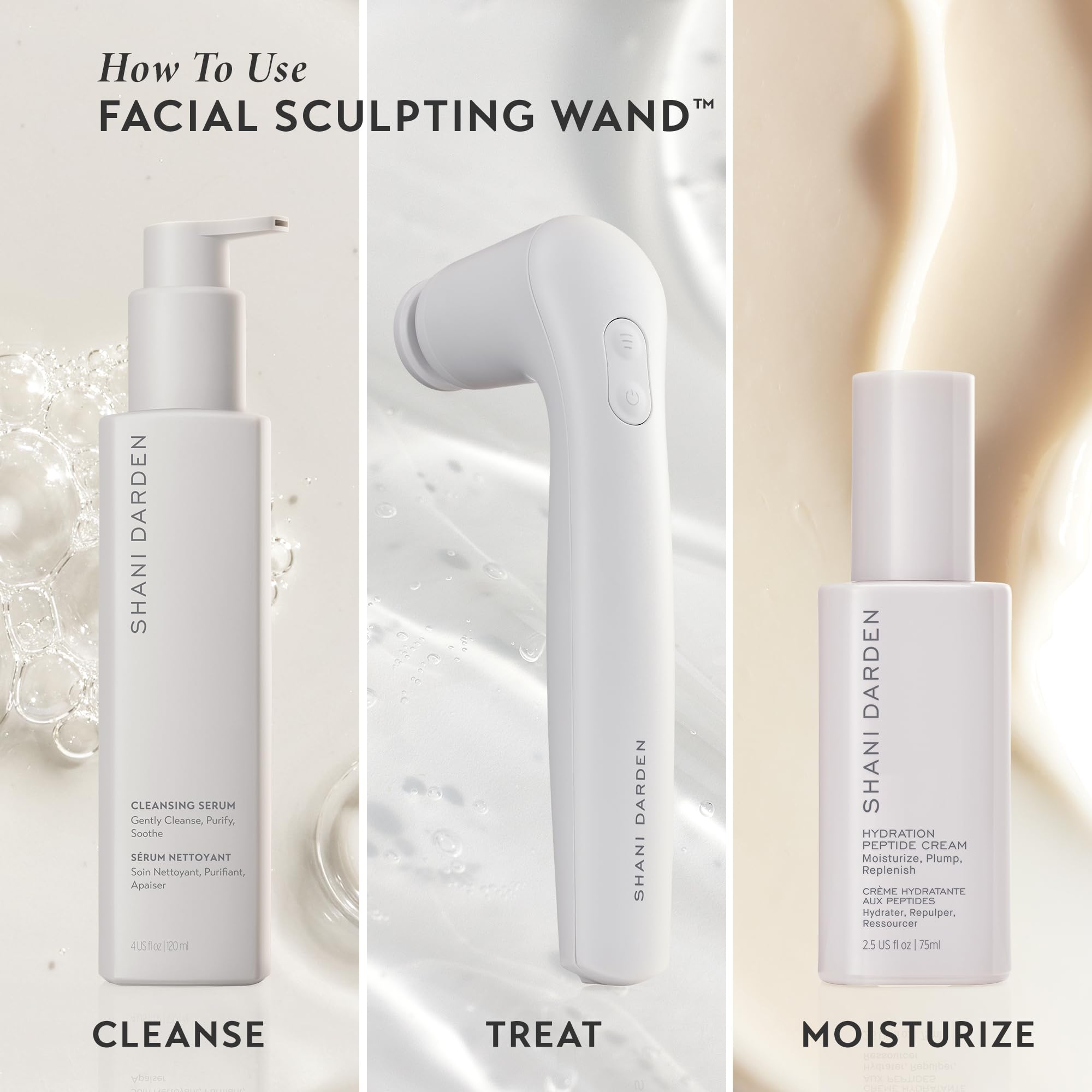 Shani Darden wand treating lip area for a smoother look