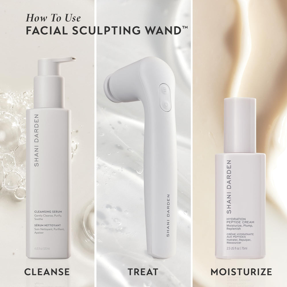 Shani Darden wand treating lip area for a smoother look