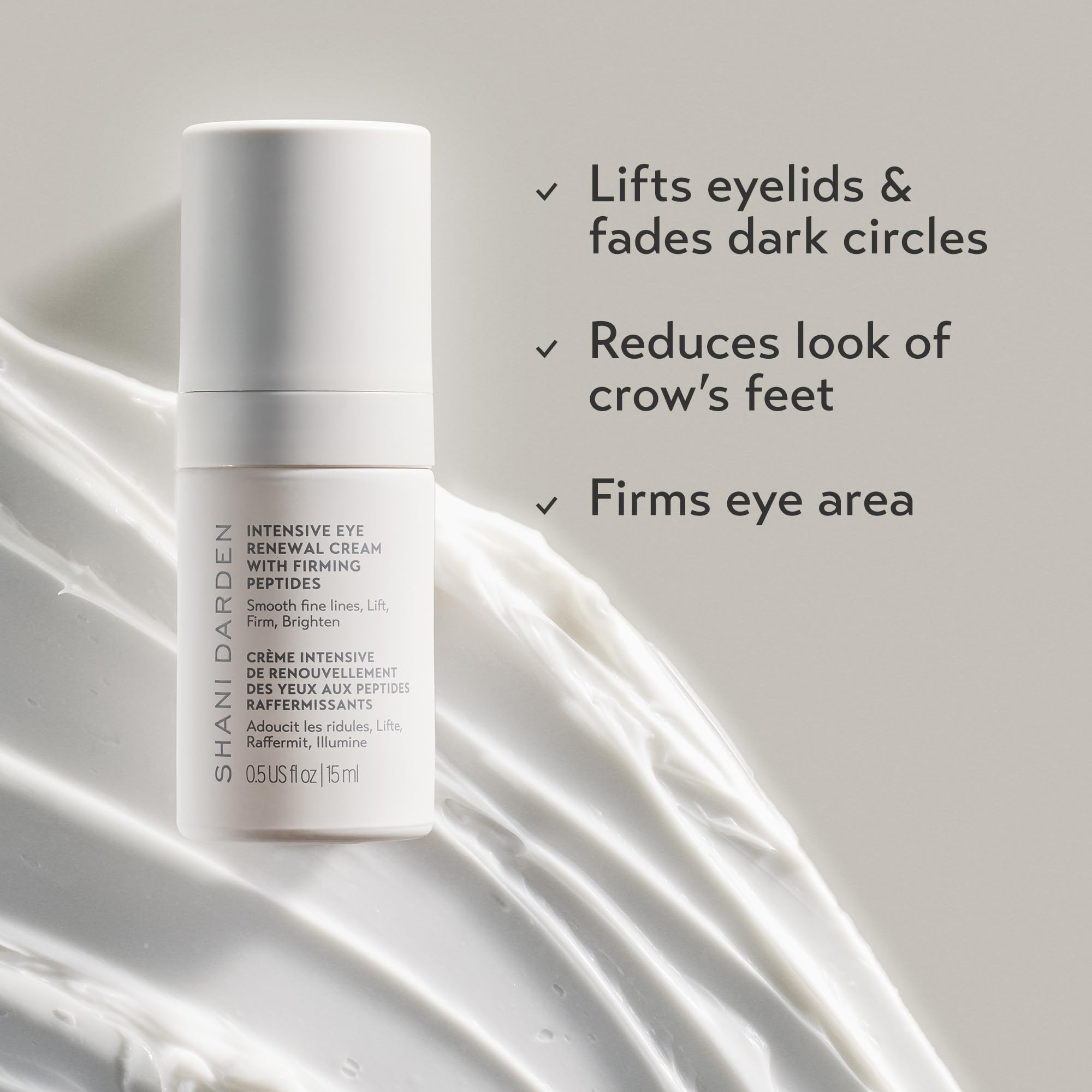 SHANI DARDEN Intensive Eye Renewal Cream swirl texture highlights rich hydration and smoothing action.