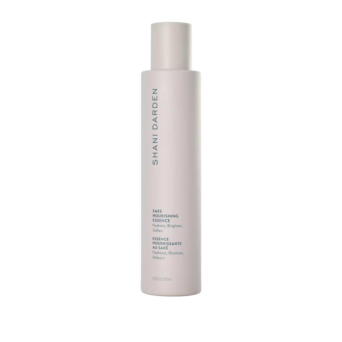 Shani Darden Sake Nourishing Essence bottle close-up showcases hydration and calm for dehydrated skin