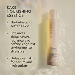 Shani Darden Sake Nourishing Essence on skin offers a subtle glow and softness