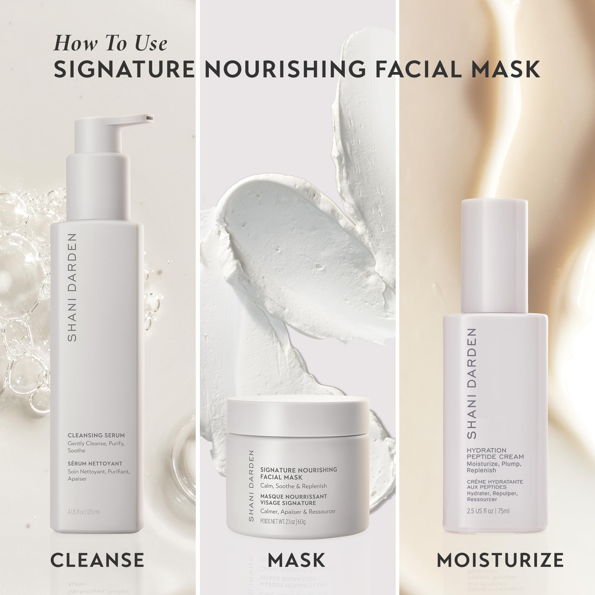 SHANI DARDEN Signature Nourishing Facial Mask jar beside a clean mirror.