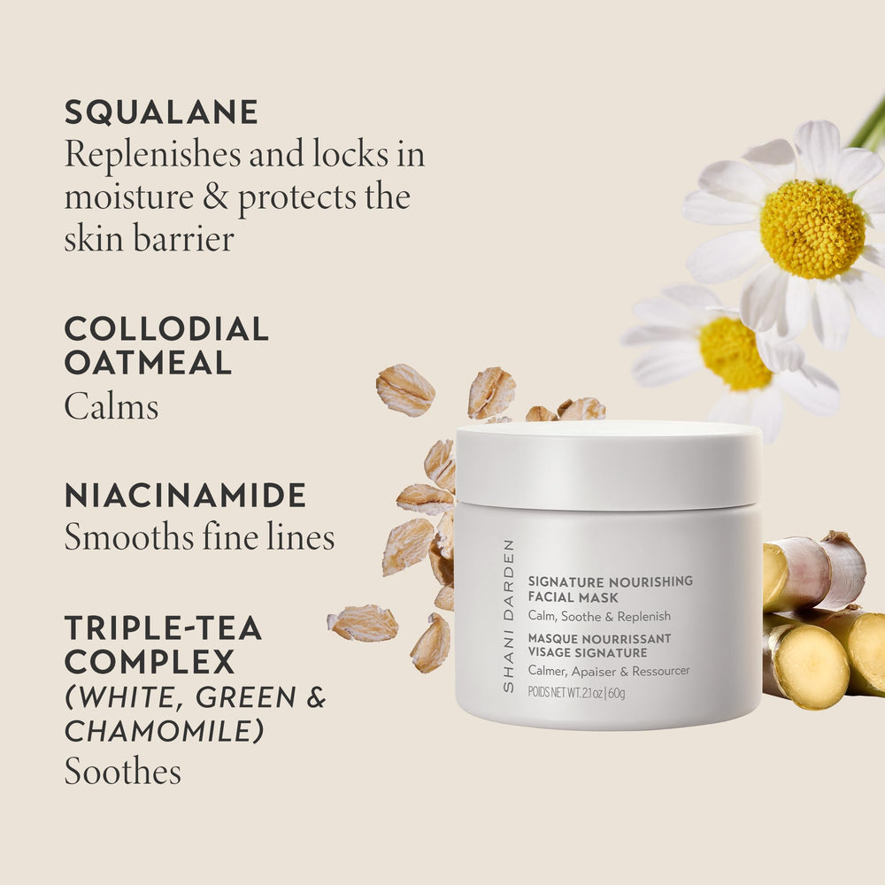 SHANI DARDEN Triple-Tea Complex label signals soothing properties for irritated skin.