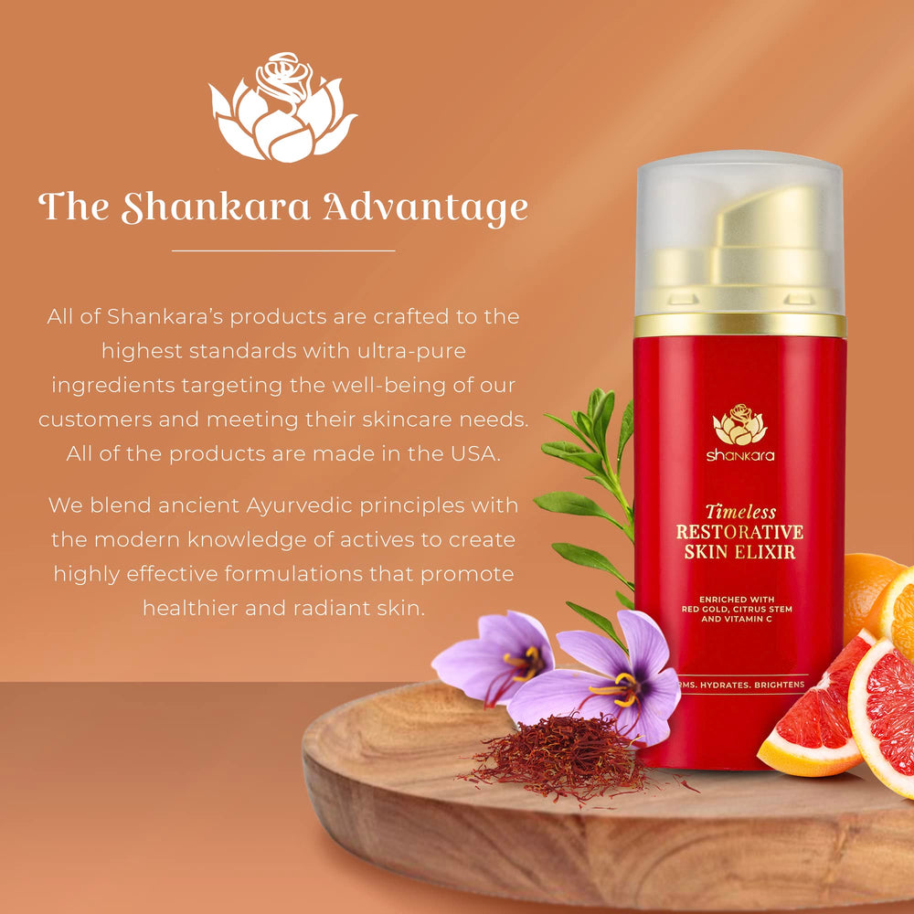Shankara daily skincare routine on the face showing easy, quick application for glow.