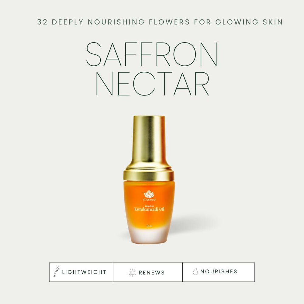 Rose aroma close-up of Shankara Kumkumadi Oil suggesting spa-like ritual