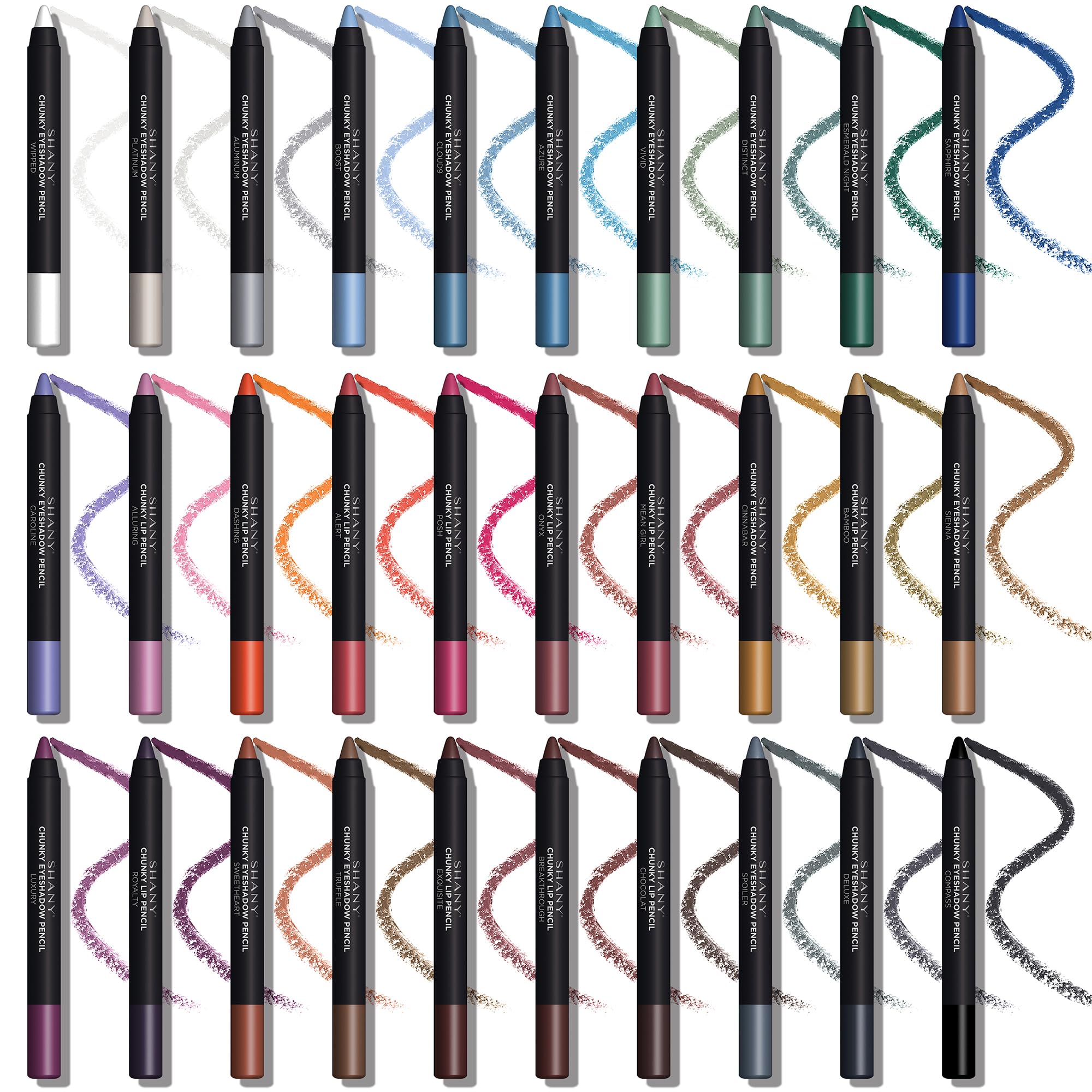 SHANY pencils offer matte and pearl finishes for day to night looks