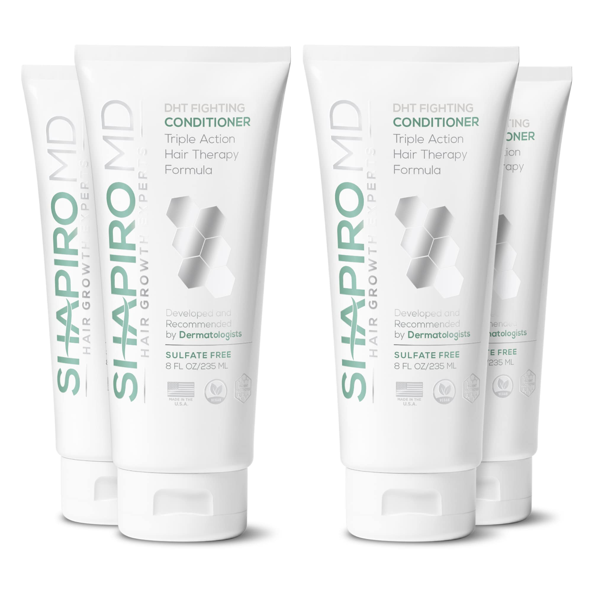 Shapiro MD bottle pour shows vegan formula delivering rich moisture to hair and scalp