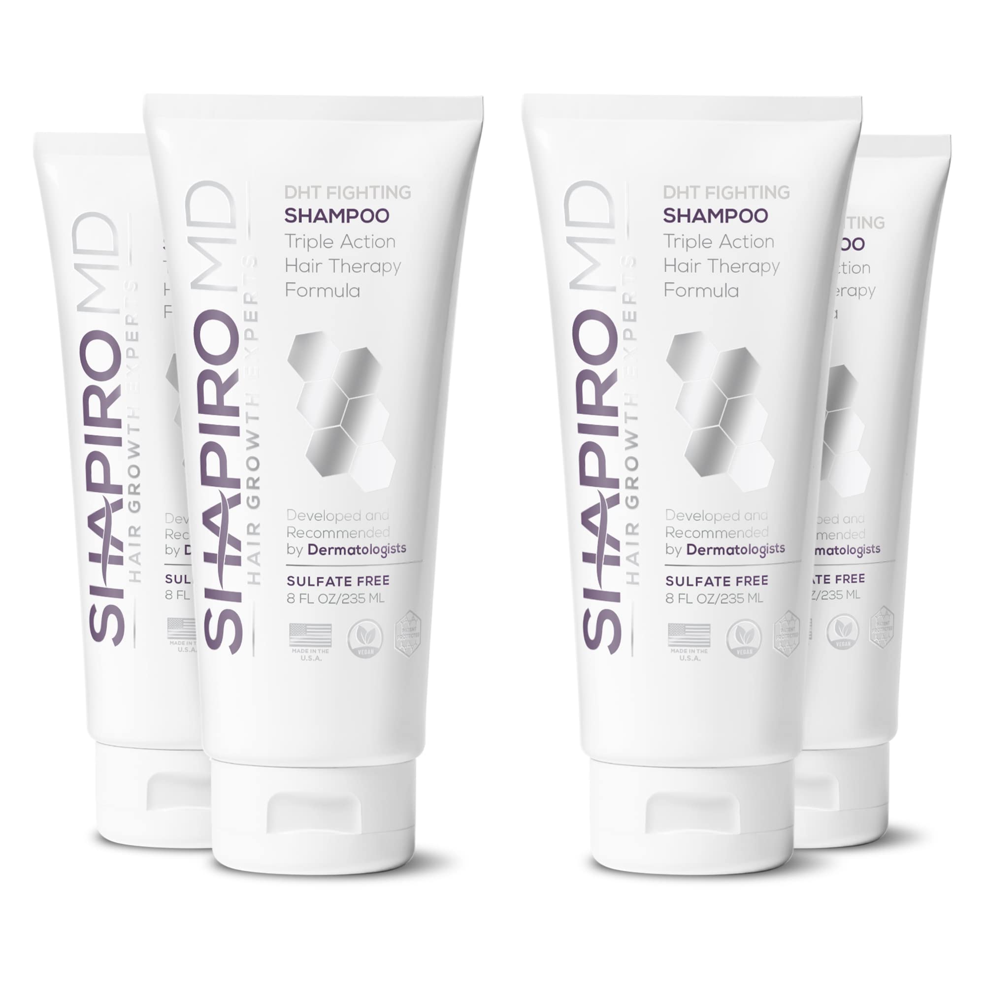 Shapiro MD Hair Growth Experts shampoo bottle with clear label for daily use.