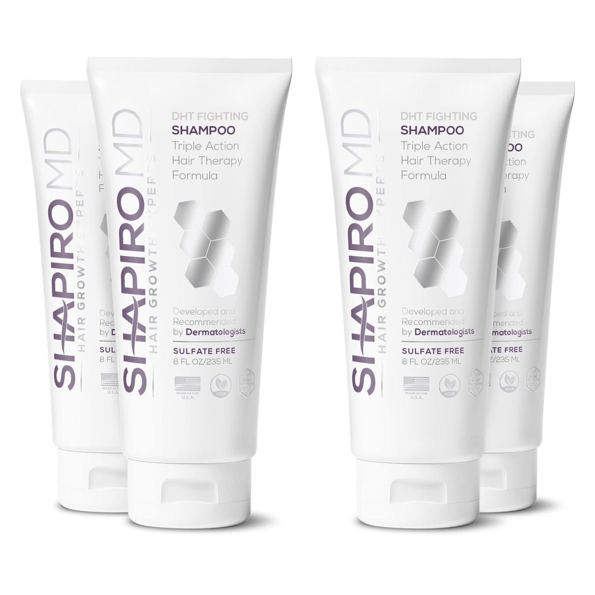 Shapiro MD Hair Growth Experts shampoo bottle with clear label for daily use.