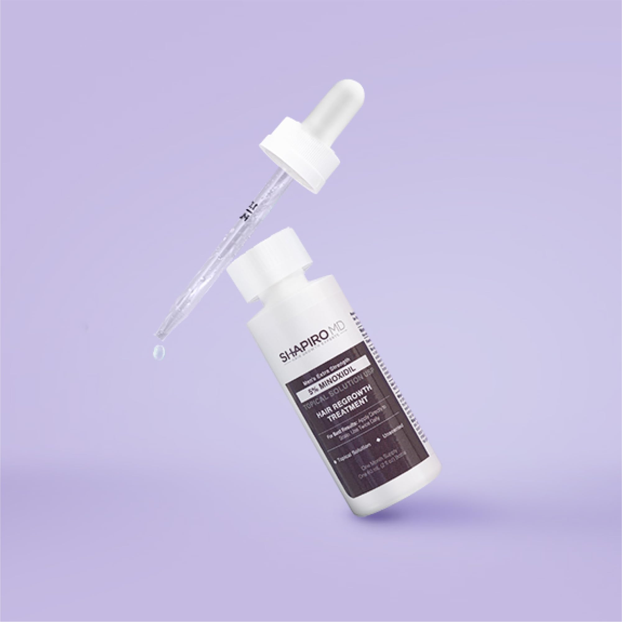 Packaging close-up of Shapiro MD bottle reinforces trusted dermatology-backed formula