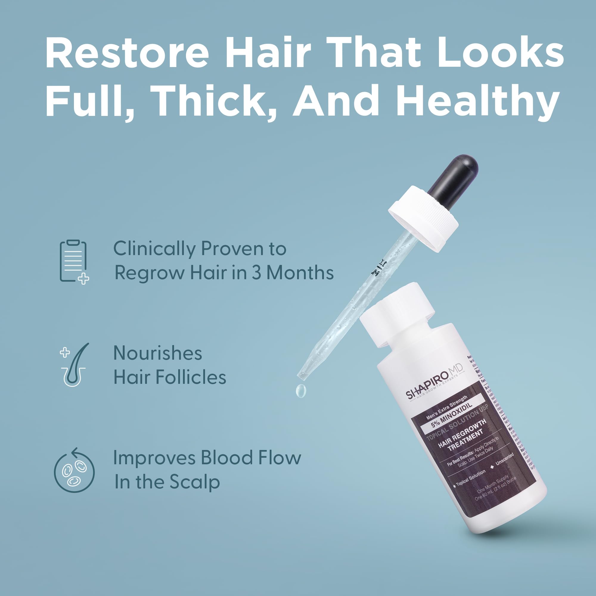 Shapiro MD Minoxidil application on thinning scalp areas