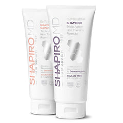 Shapiro MD shampoo bottle front showing a cleansing ritual for fuller-looking hair