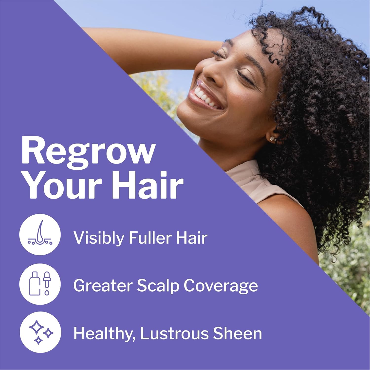 Shapiro MD Womens Minoxidil bottle highlights precise scalp application for fuller-looking results.