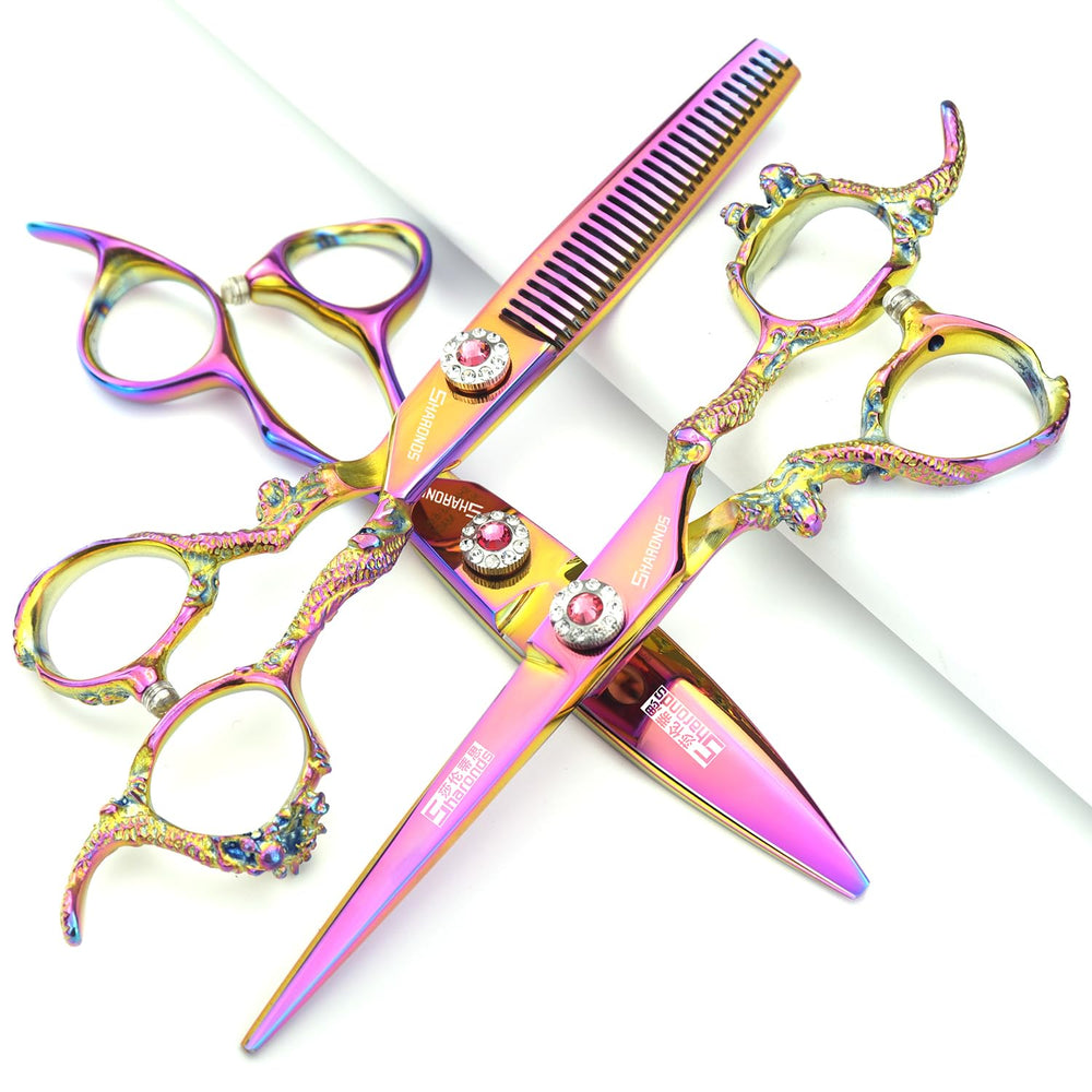 SHARONDS Purple Dragon Knight scissors blade close-up for precision trimming