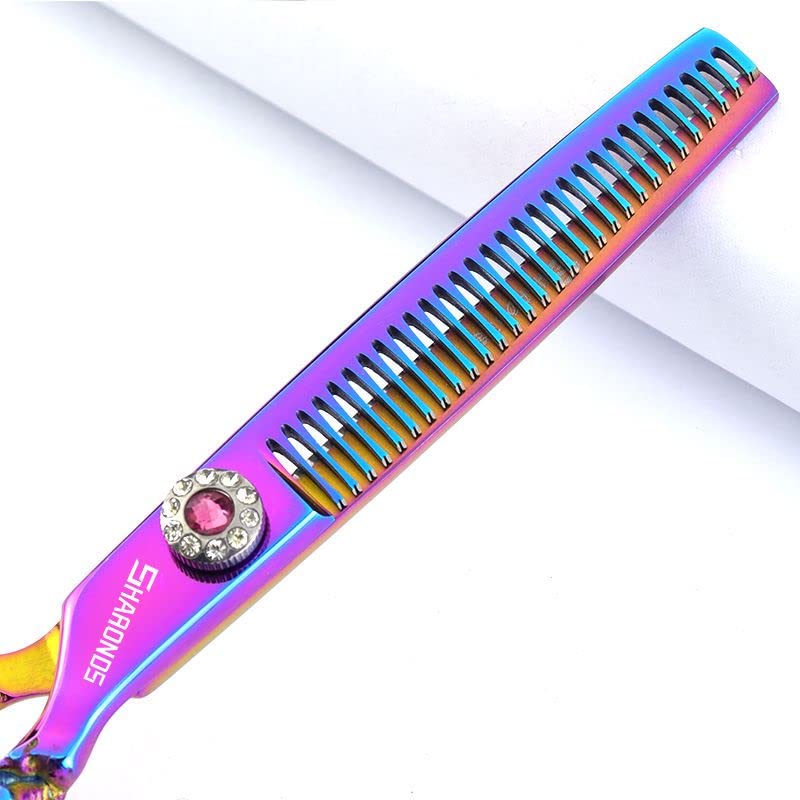 SHARONDS Purple Dragon Knight scissors set in-box packaging for professional use