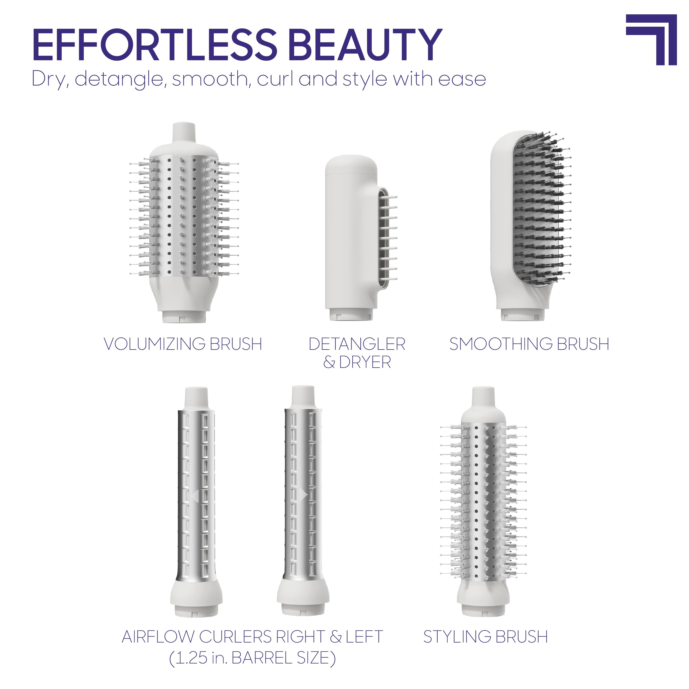 Sharper Image Revel smoothing brush for sleek, frizz-free results.