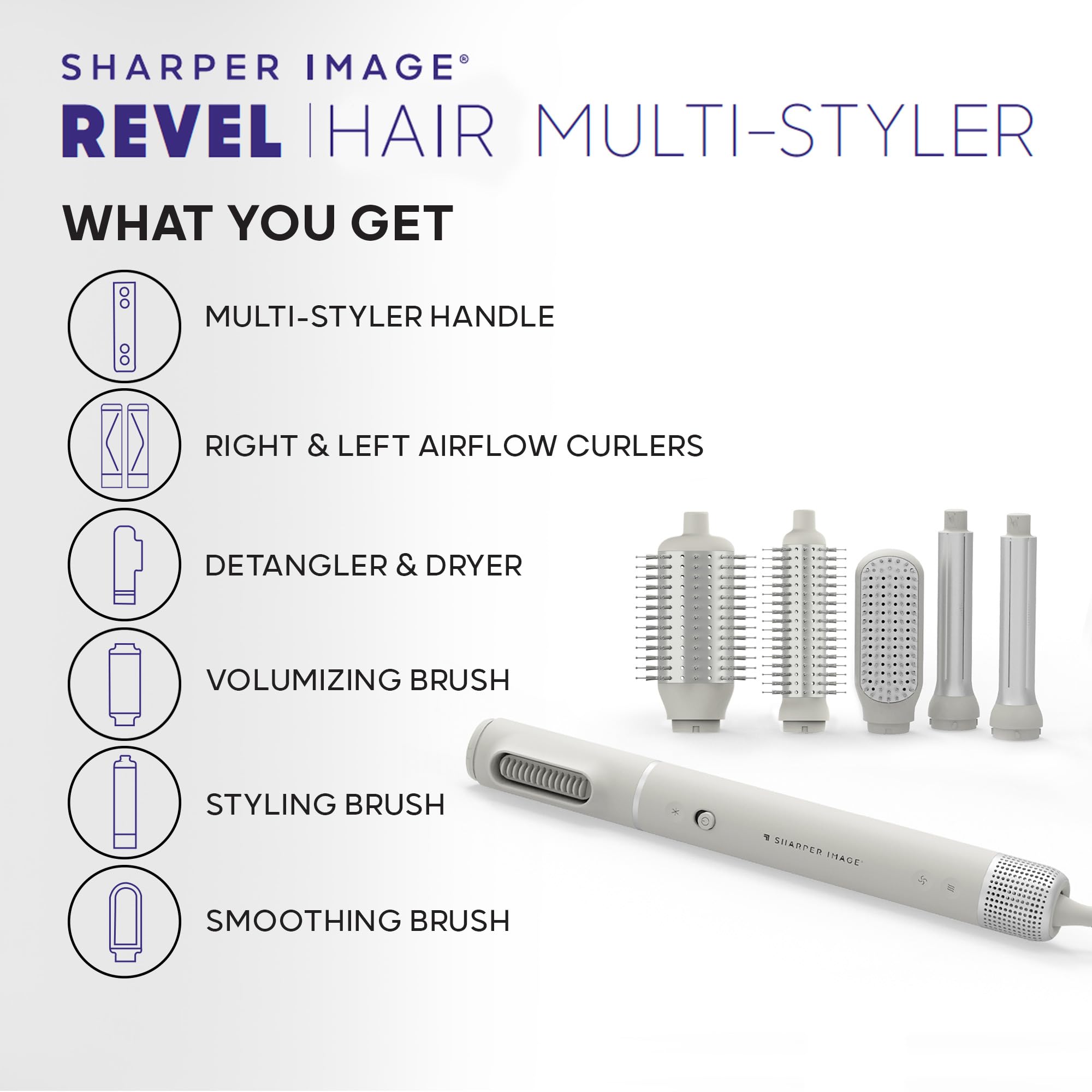 Sharper Image Revel styling brush for precise shaping and smooth blowouts.