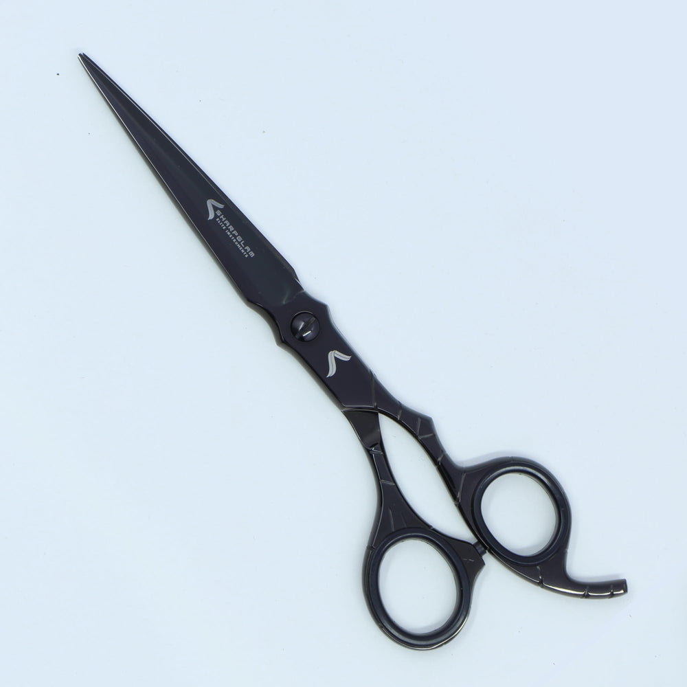 SHARPGLAM NightEdge Black finish on scissors for a bold, professional look