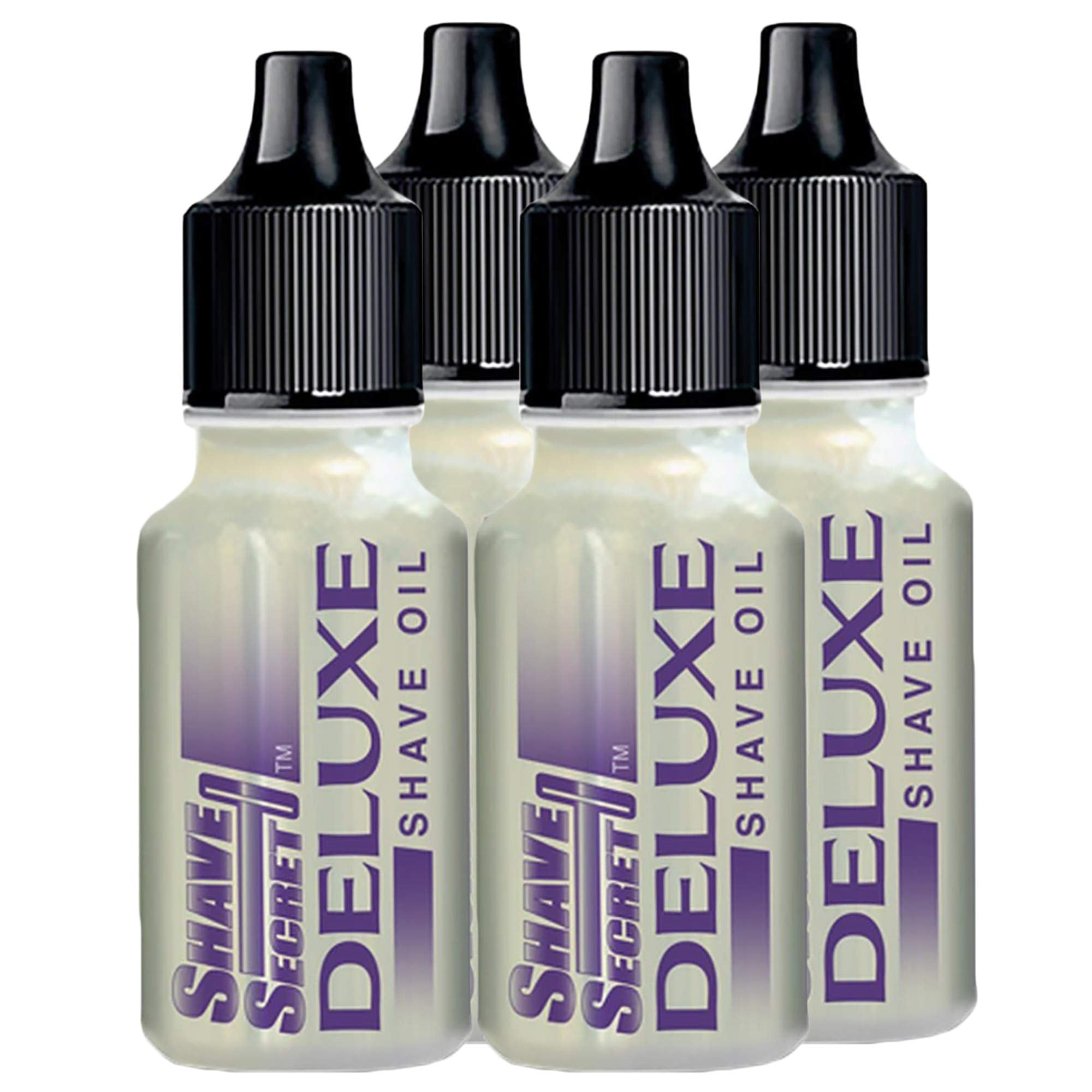 Shave Secret Deluxe Shaving Oil pack, four-piece set for an all-in-one shaving routine.