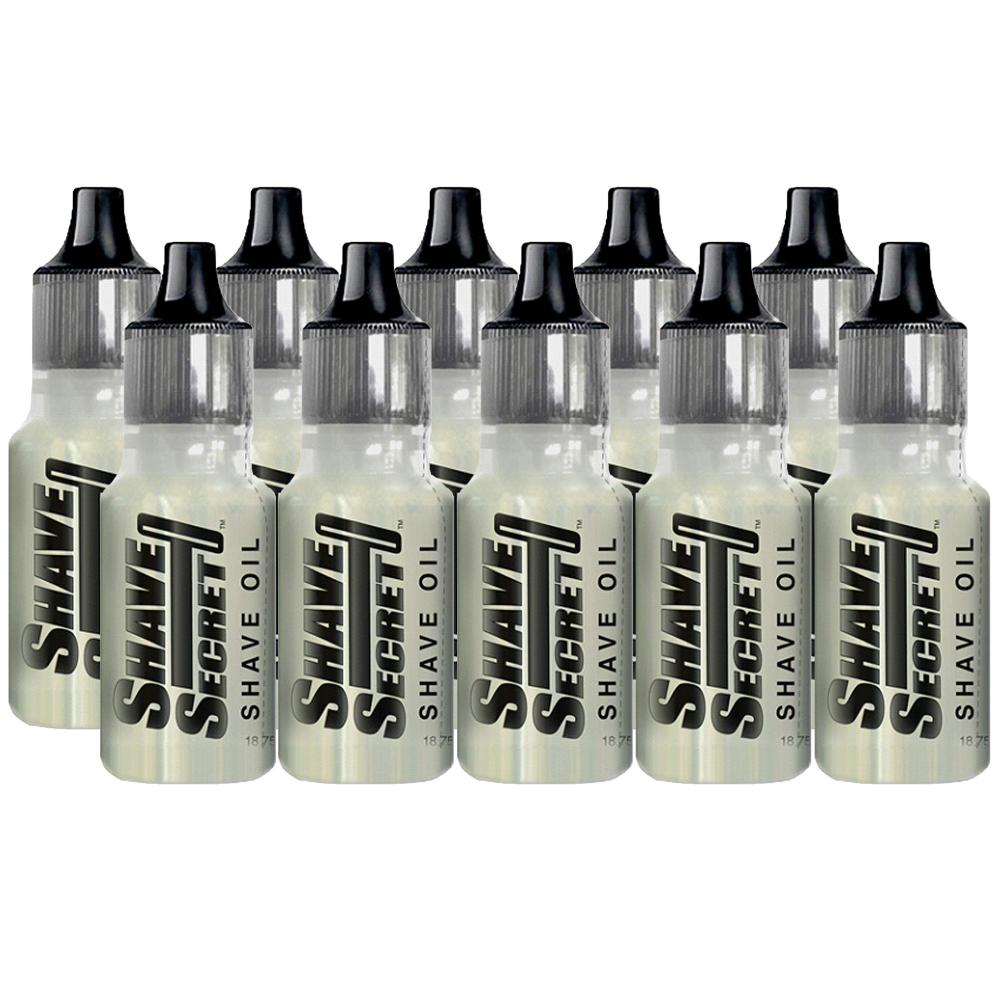 Shave Secret shaving oil bottle shown, for silky shave and skin comfort
