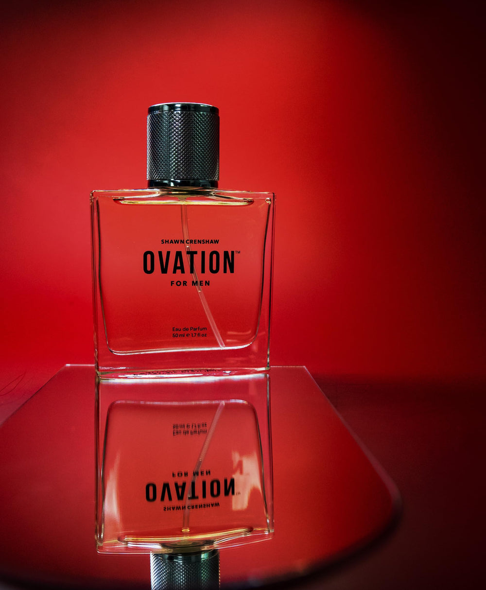 Shawn Crenshaw Ovation 50ml packaging, compact bottle for on-the-go refinement
