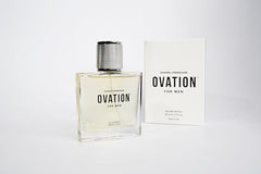 Shawn Crenshaw Ovation bottle on table, ideal for everyday office fragrance