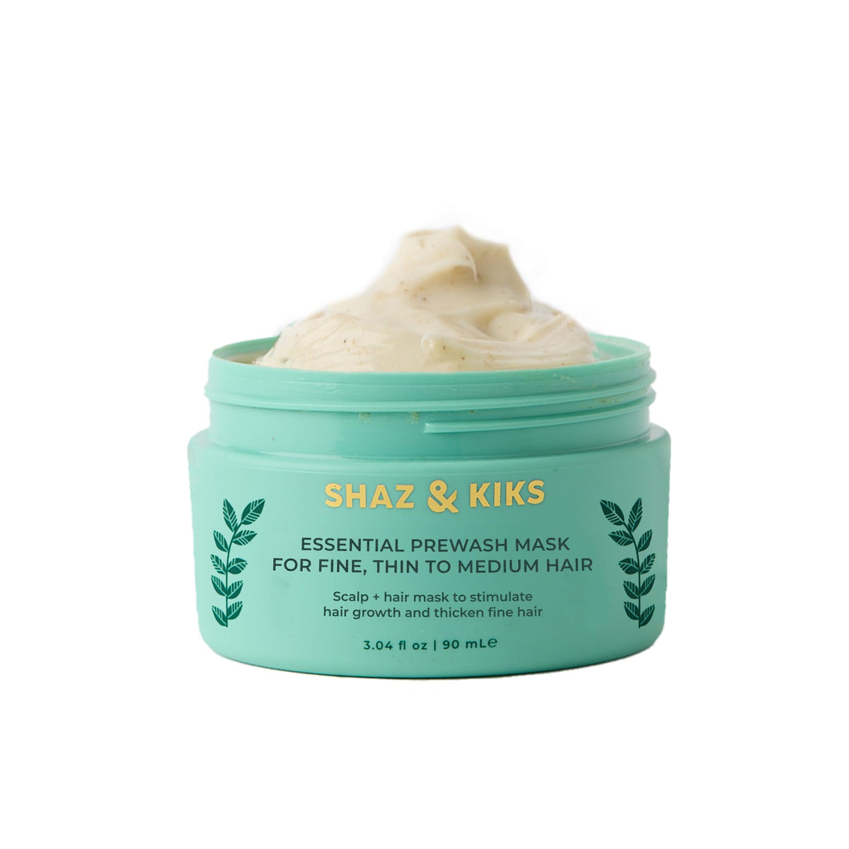 SHAZ & KIKS essential prewash mask bottle ready for scalp nourishment before washing