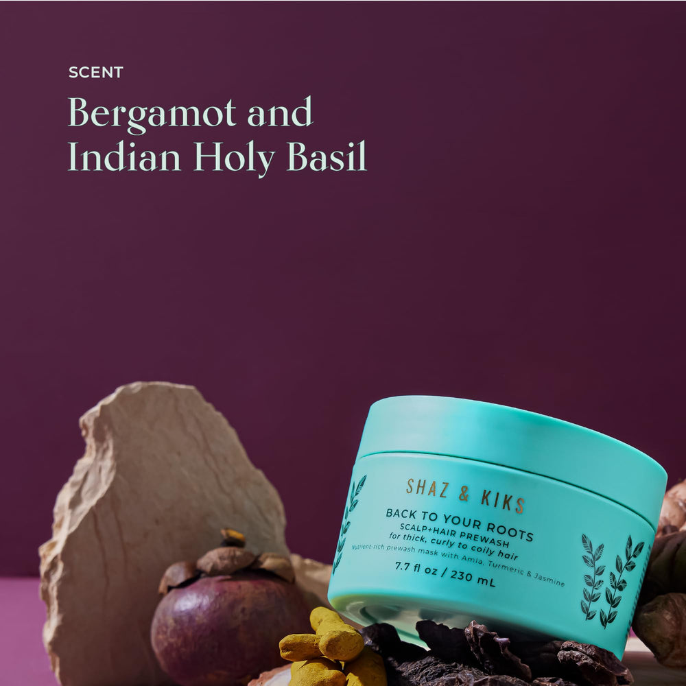 SHAZ & KIKS Essential Prewash Mask wash-rinse prepares curls for moisture.