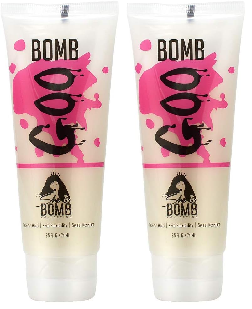 She Is Bomb Bomb Goo Gel 2.5oz two-pack with firm hold for versatile styling.