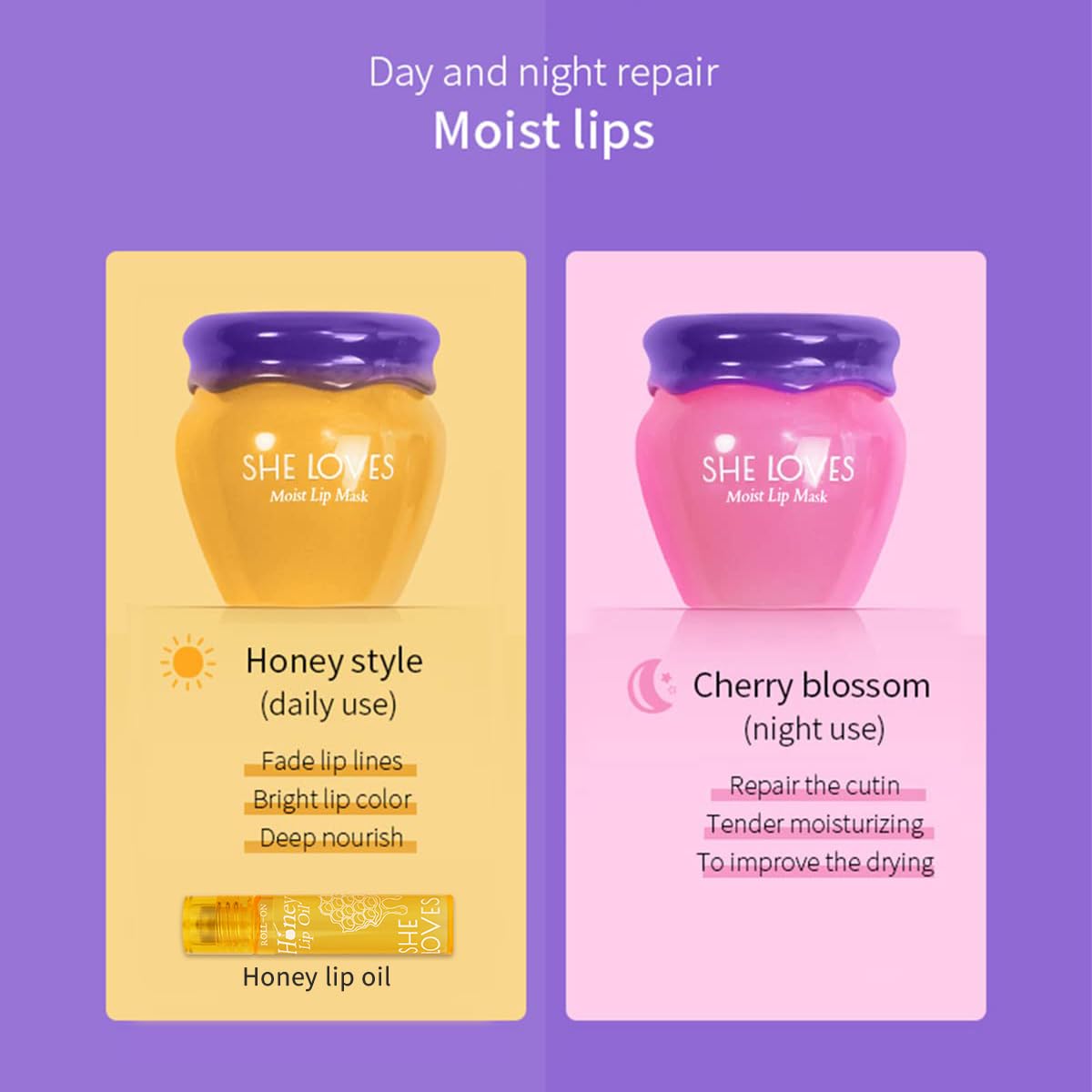 SHE LOVES lip mask daytime care for comfort and prep before lipstick
