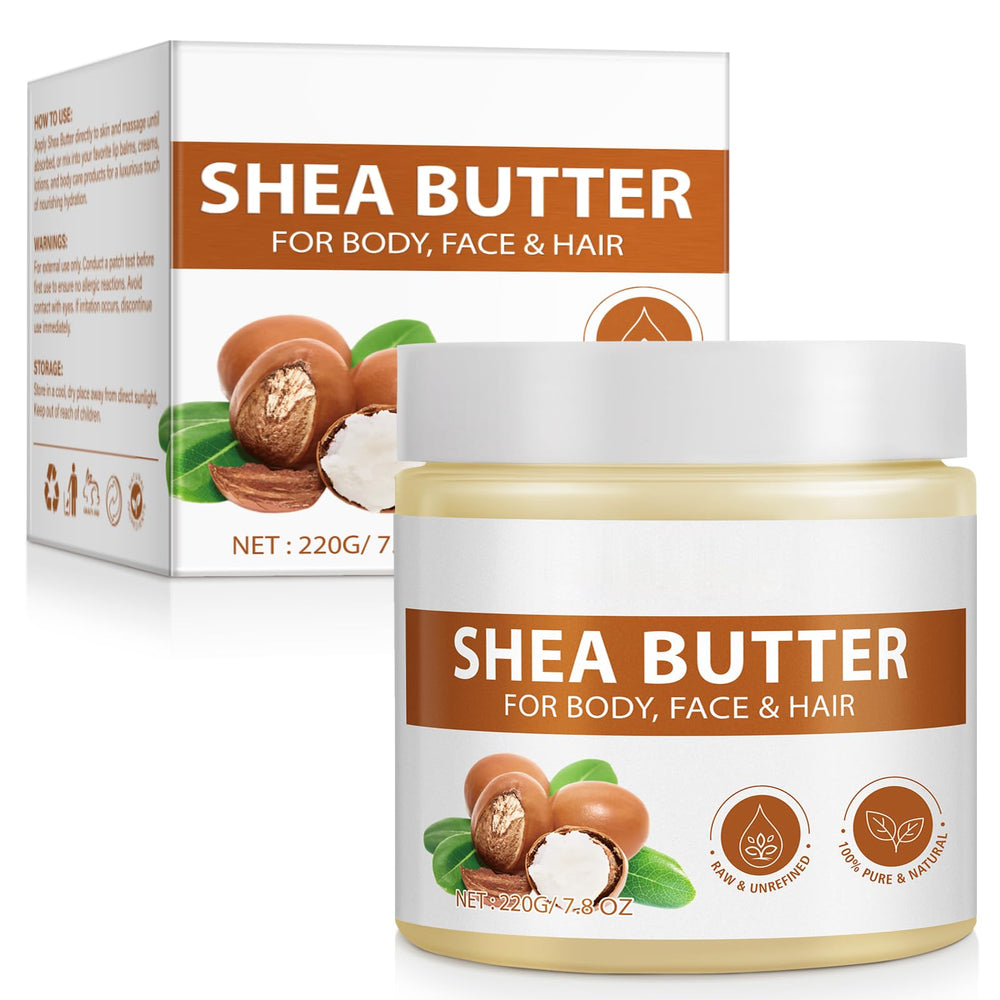 Raw shea butter texture close-up for skin and hair nourishment.