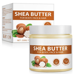 Raw shea butter texture close-up for skin and hair nourishment.