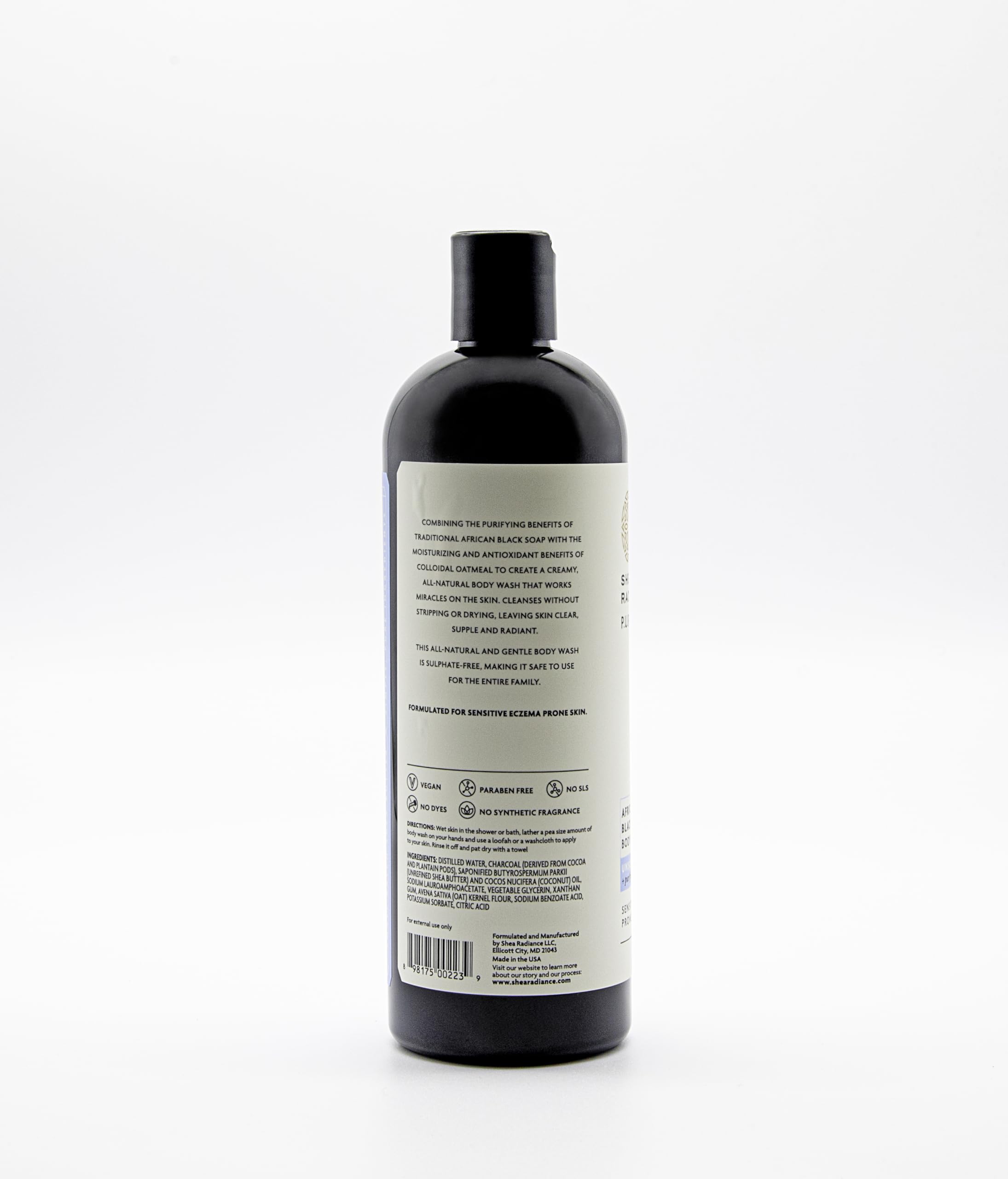 Shea Radiance body wash foam lather delivering cleansing with light hydration