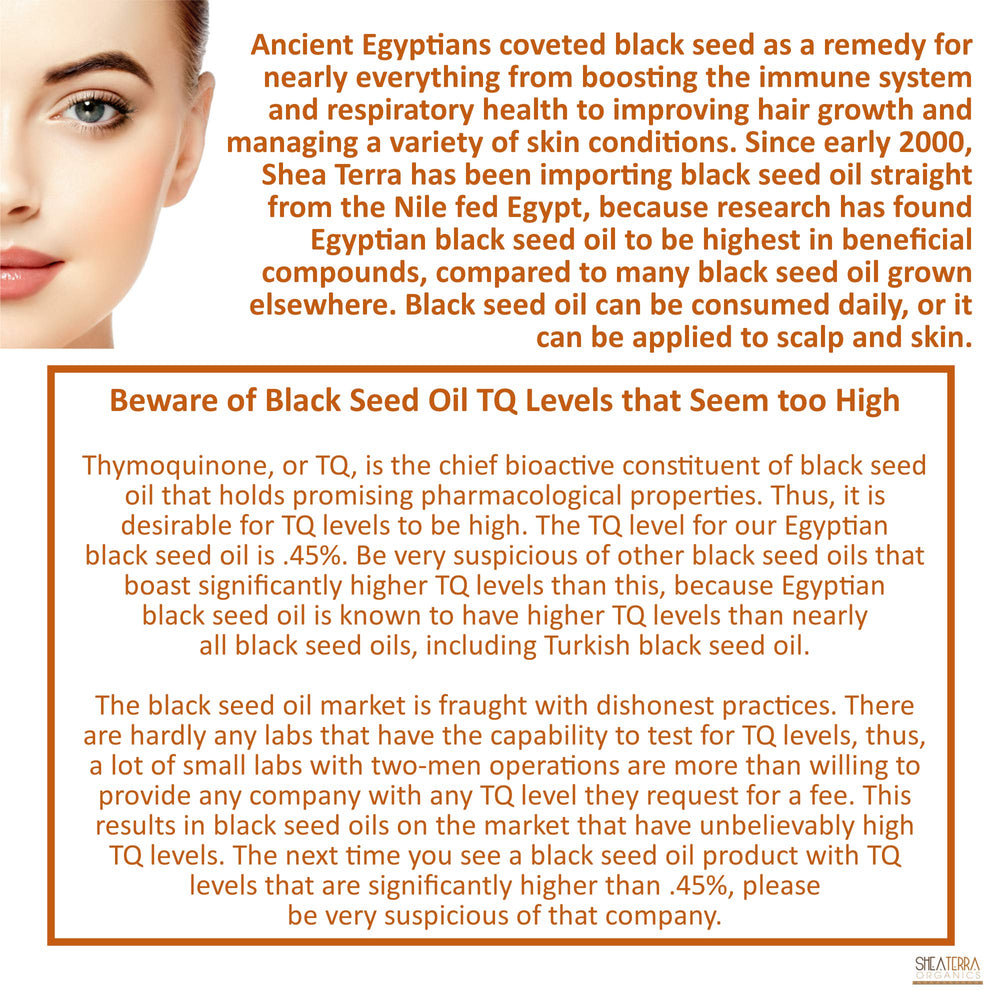 Shea Terra Egyptian Black Seed Oil droplet on skin for gentle moisture