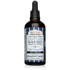 Shea Terra Egyptian Black Seed Oil pour shows purity for skin and hair care